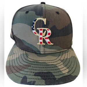 Mens New Era 59Fifty Camouflage Green & Brown Colorado Rockies MLB Hat Sz 7 3/8
